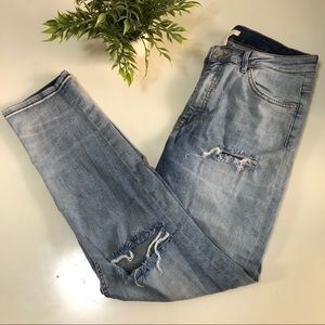 H&M | Light Blue Distressed Ripped Jeans